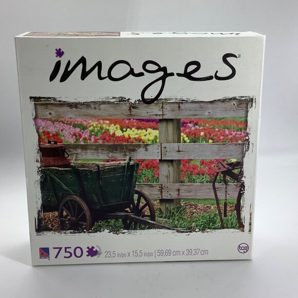 Images 750 Piece Jigsaw Puzzle Dutch Tulip Festival Scene 23.5x15.5 Inches - Picture 1 of 6